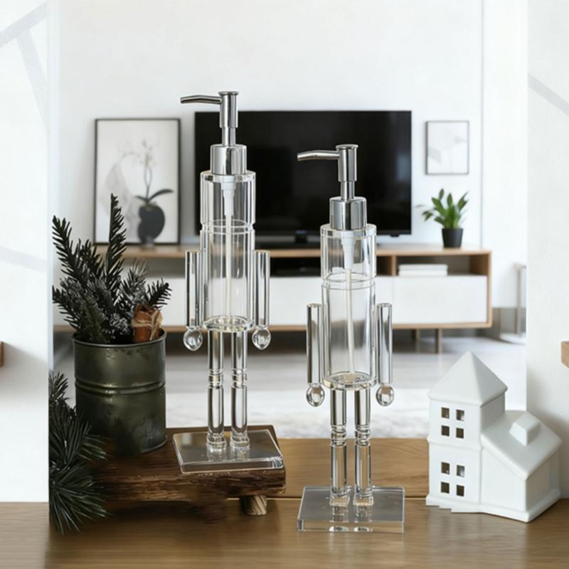 Nutcrackers Liquid Soap Dispenser with Pump Mechanism Visible Remaining Level Soap Container For Bathroom Decoration