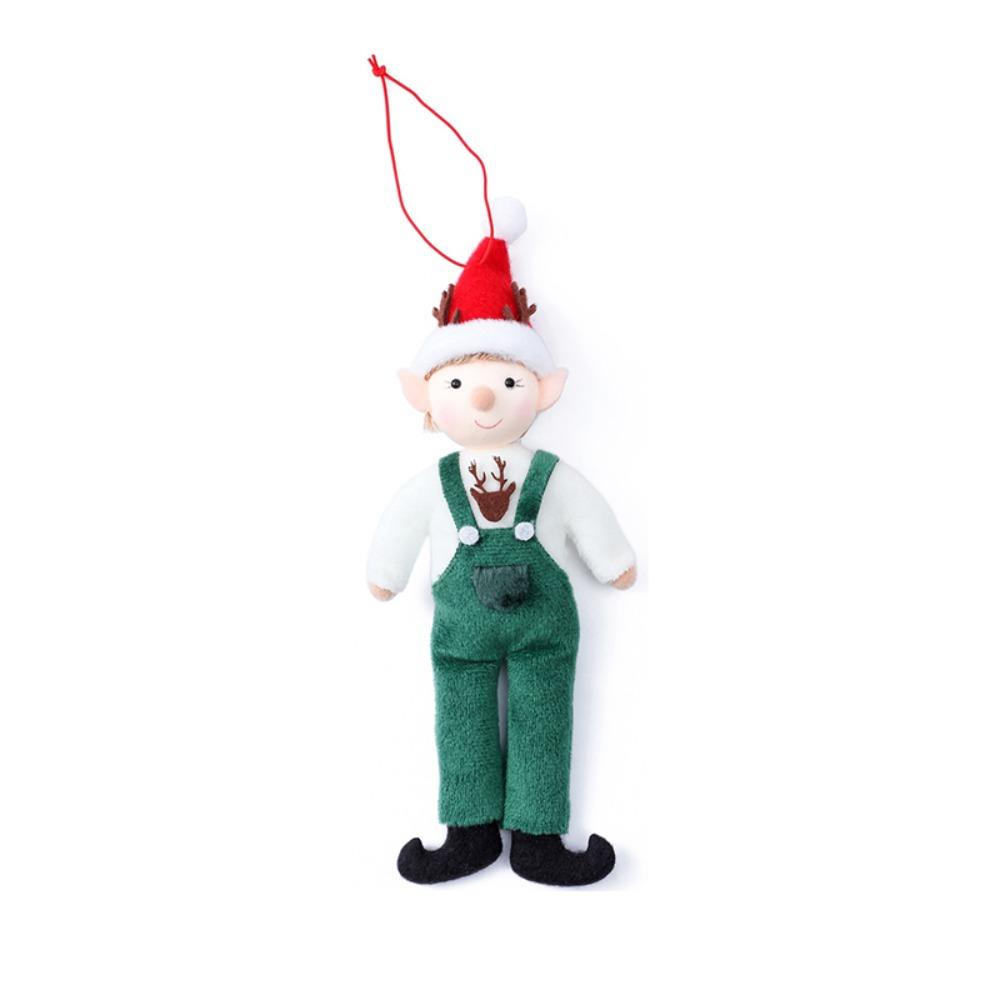 

Overalls Christmas Tree Elf Doll Pendant Deer Antlers Christmas Doll Ornaments Xmas Party Gift Male