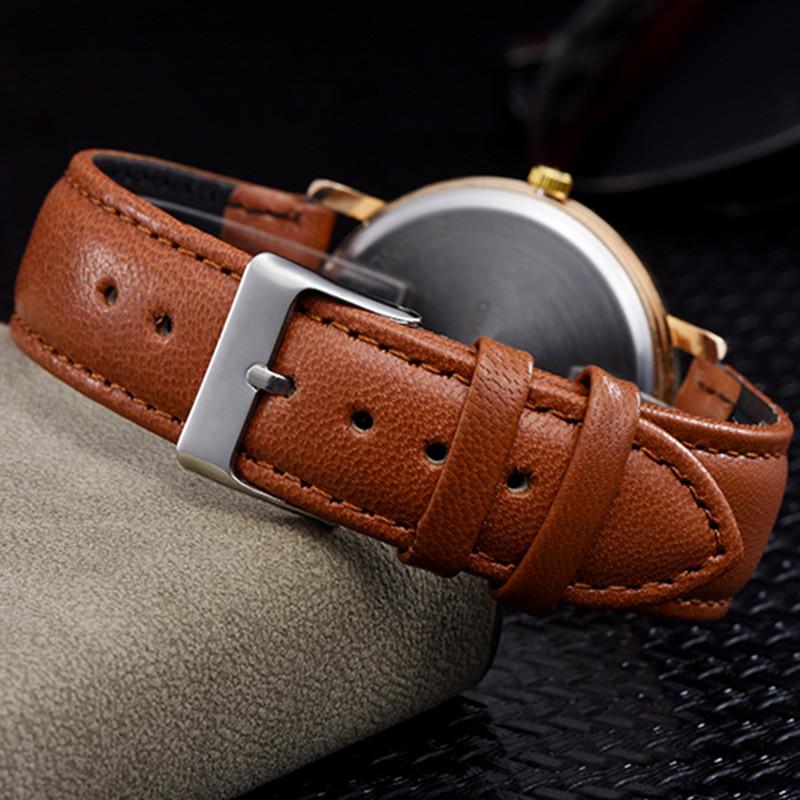 Orologi da donna alla moda con pittura a olio, semplici numeri arabi, al quarzo, con cinturino in pelle, casual, da donna, regalo