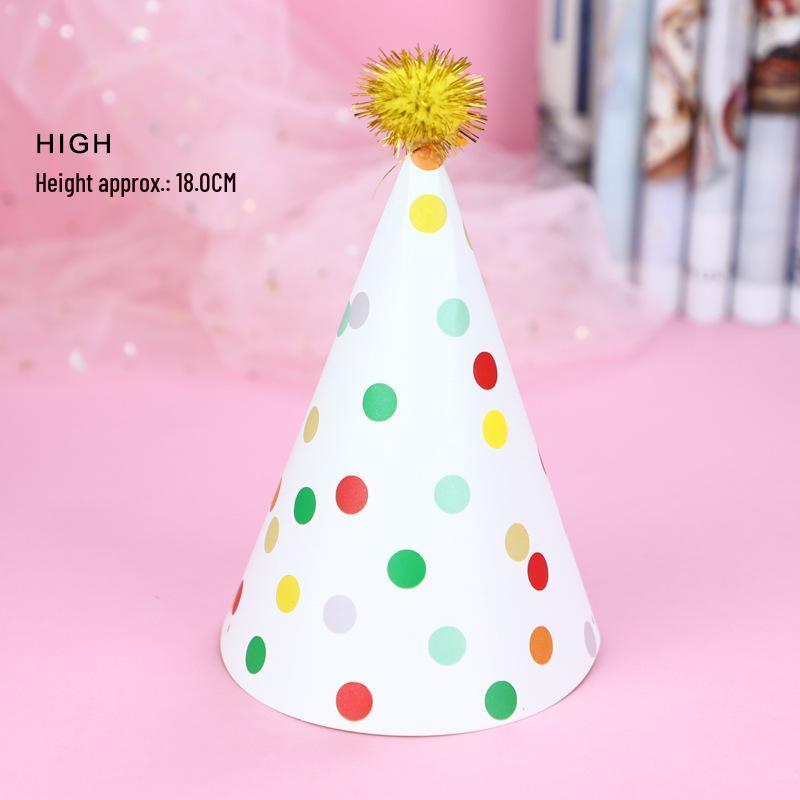 Shiny Cute Birthday Hat with Plush Ball for Party Costumes (Child & Adult)