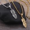 Hip-hop Hollow Retro Titanium Steel Necklace, Trendy Man Stainless Steel Pendant, Feather Necklace