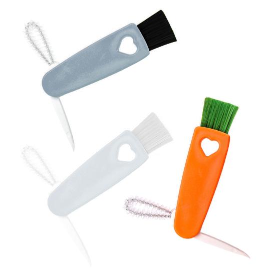 3'ü 1 arada Bardak Kapağı Boşluk Temizleme Fırçası Katlanabilir Tasarım Mini Boyut Taşınabilir Çok Amaçlı Temizleme Fırçası Bardak Kapağı