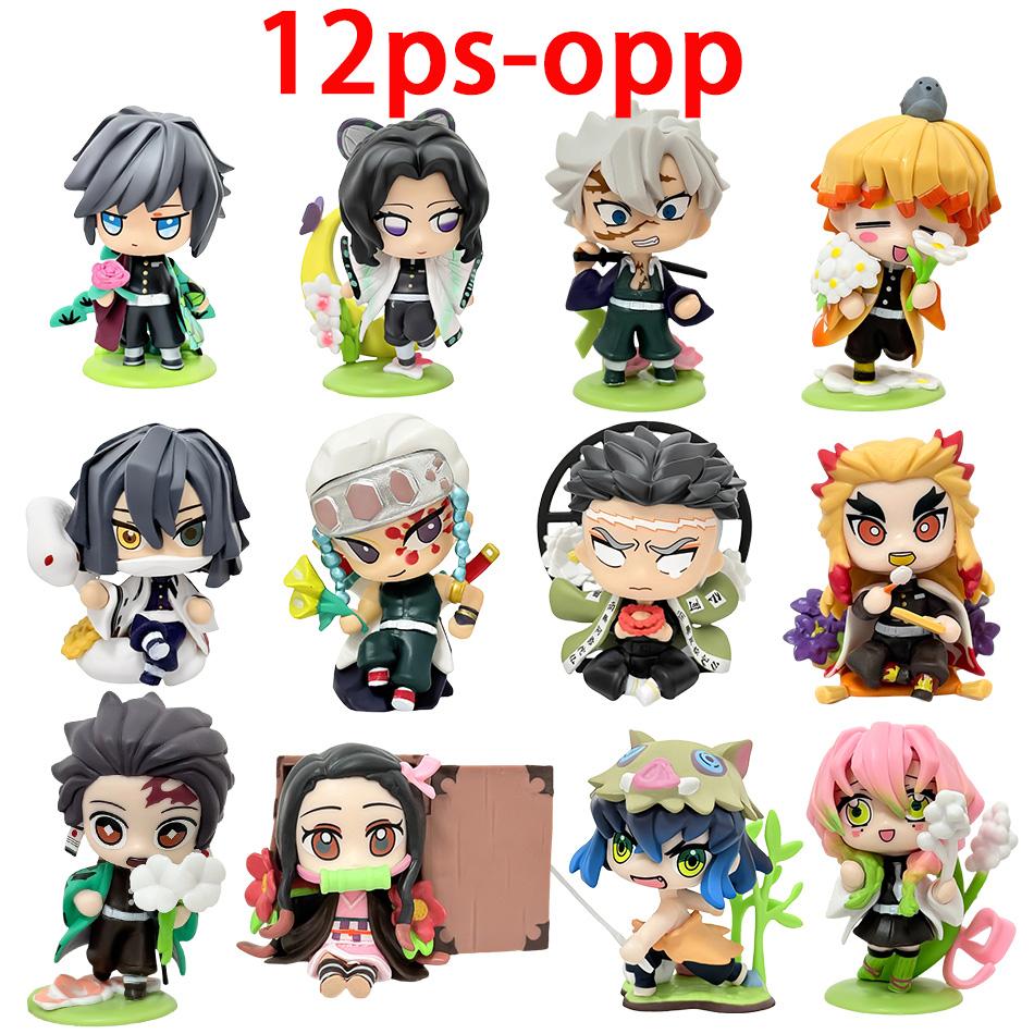Anime Demon Slayer Tanjiro Kamado And Nezuko Blind Box PVC Figure Creative Cartoon Model Statue Christmas Birthday Surprise Gift