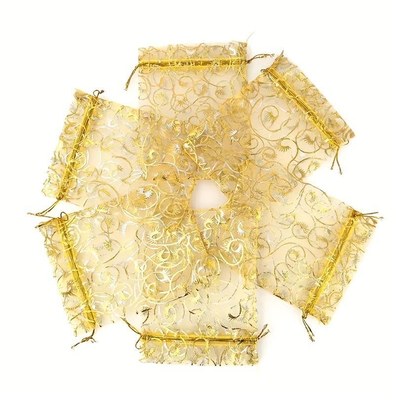 100pcs Organza Drawstring Bags- Wedding,Birthday Party Gifts and Decorative Ribbon Gift Wrapping Chiffon Small Bags,Fabric Bags