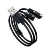 Black Double-Head Smartwatch Chargers USB Magnetic Charging Cord with Two-Contact Heads, PVC Exterior, Guided Attachment, Copper-Cores Wiring, and 5 V