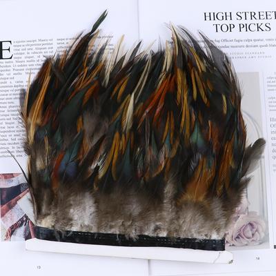Kycklingfjäder Svart Hjärtspets Tygkant Klädtillbehör Hängmaterial Hög Kvalitet Kycklingfjäder Tygbälte Hantverk