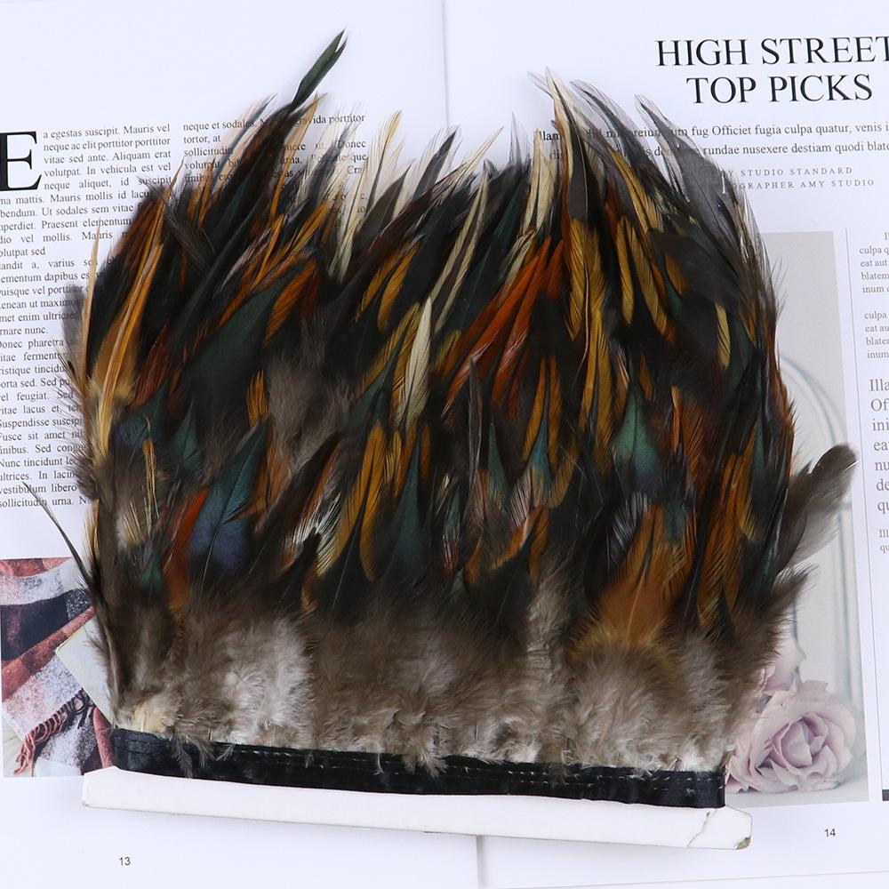 Chicken Feather Black Heart Tip Cloth Edge Clothing Accessories Pendant Material High Quality Chicken Feather Cloth Belt Handicraft