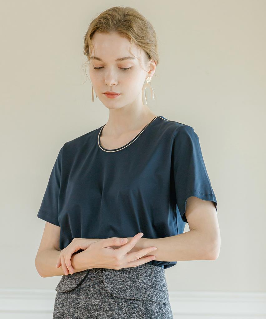 Pelimela Supima Line T-Shirt [Navy]