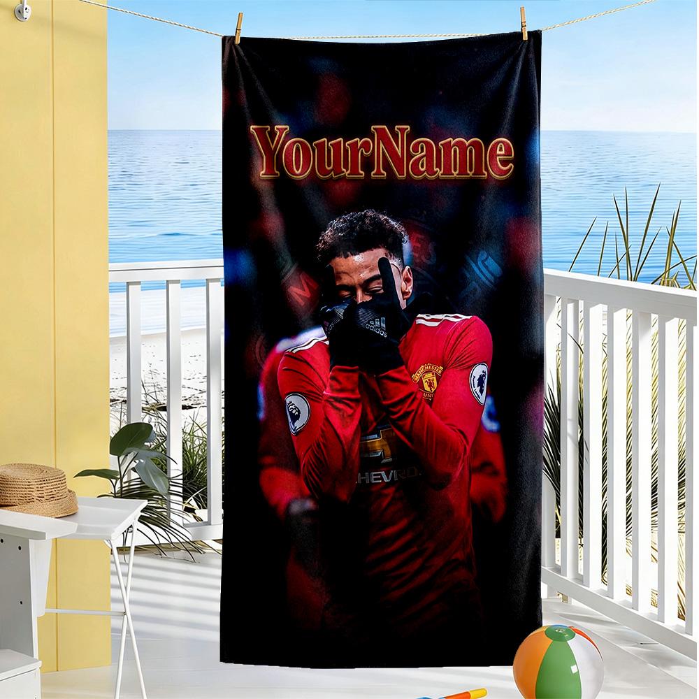 Manchester Personalized Name Beach Towel Soft Durable Quick-Dry Suitable for Sports Travel Swimming Yoga Bathroom Beach And Pool