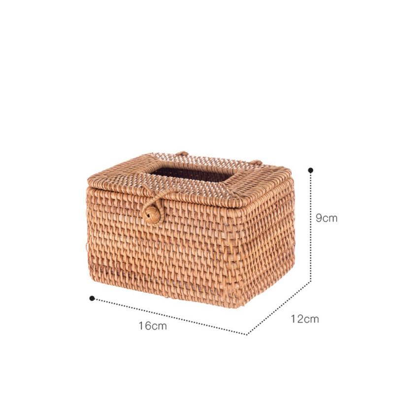 Papierständer, Rattan-Taschentuchbox, elegante Heimdekoration, handgefertigter Schreibtisch-Taschentuchbehälter, Serviettenaufbewahrungsbox