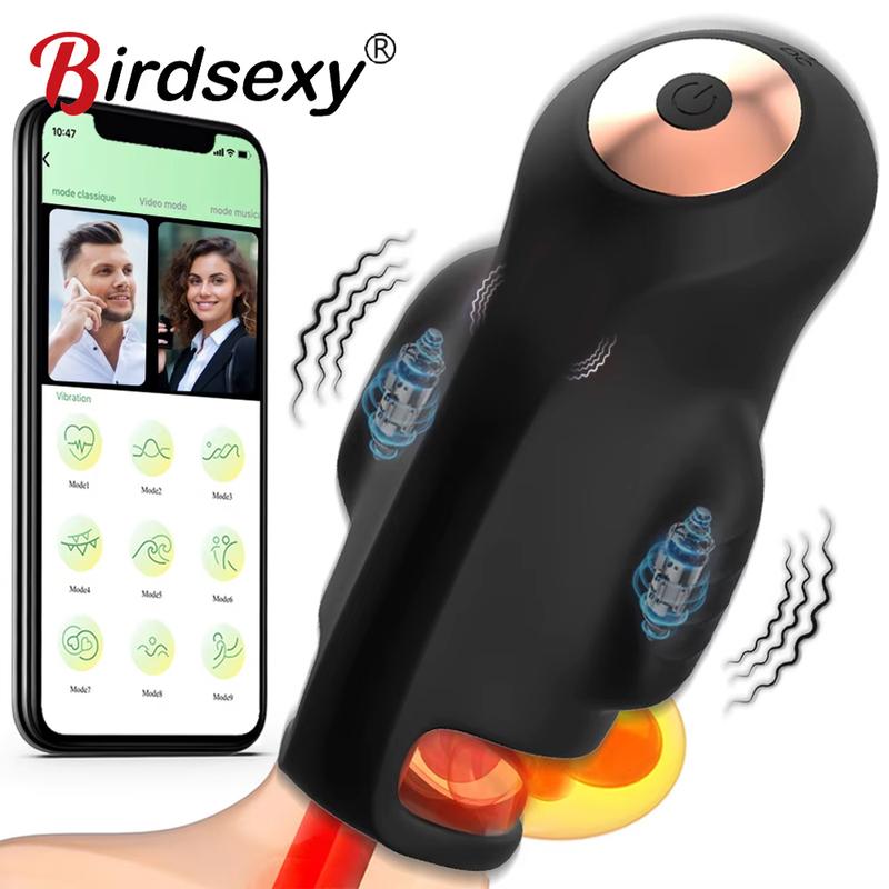 APP Control Vibrator for Men Penis Delay Trainer Male Masturbator Glans Stimulater Massager Men Vibrator Sex Toys Adult Goods