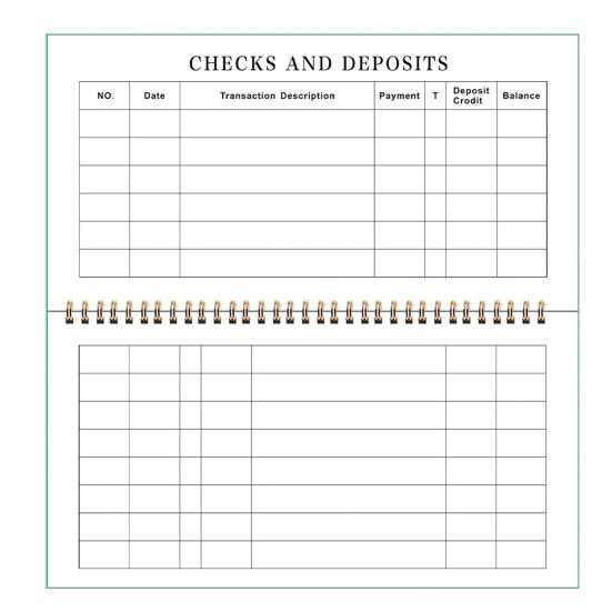 Checkbook Register Business Finance Management Ledger Transaction Registers Bank Check Register Book for Deposit Credit Card
