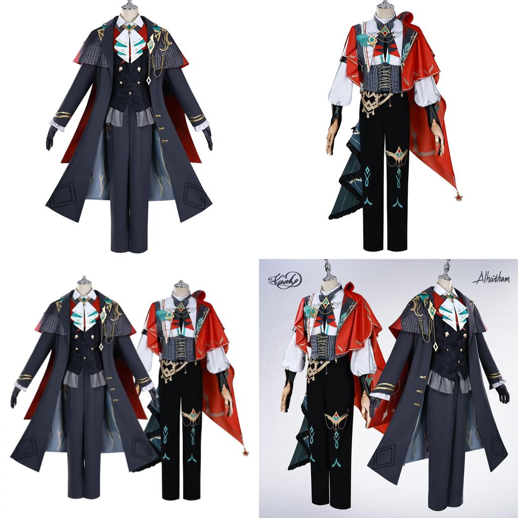 Genshin Impact Alhaitham Kaveh Cosplay Costume With Accessories For Game Role Play