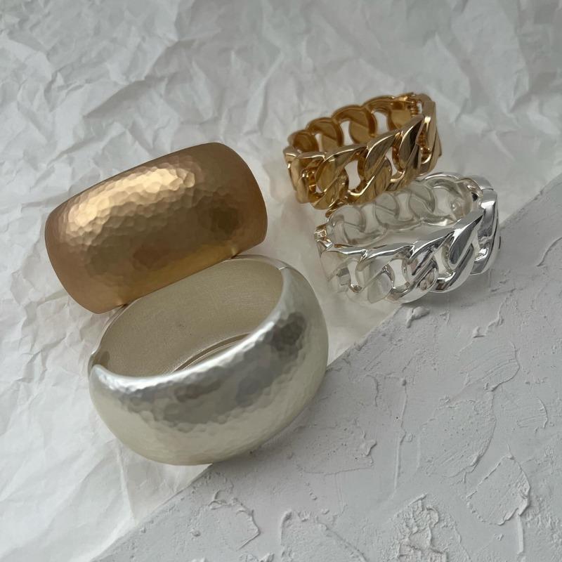 Jewelry Metal Wind Twist Bracelet Round Irregular Combined Electroplating Bracelet Exaggerated Wide Edition Hand