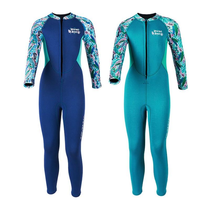 Girls 2.5mm Neoprene Wetsuit Full Body Long Sleeve Snorkeling Swimming Surfing Warmth Protection