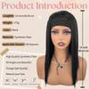 European American African Fashion Women's Headscarves Wigs Long Straight Hair Ice Silk Hairbands Synthetic Headbands