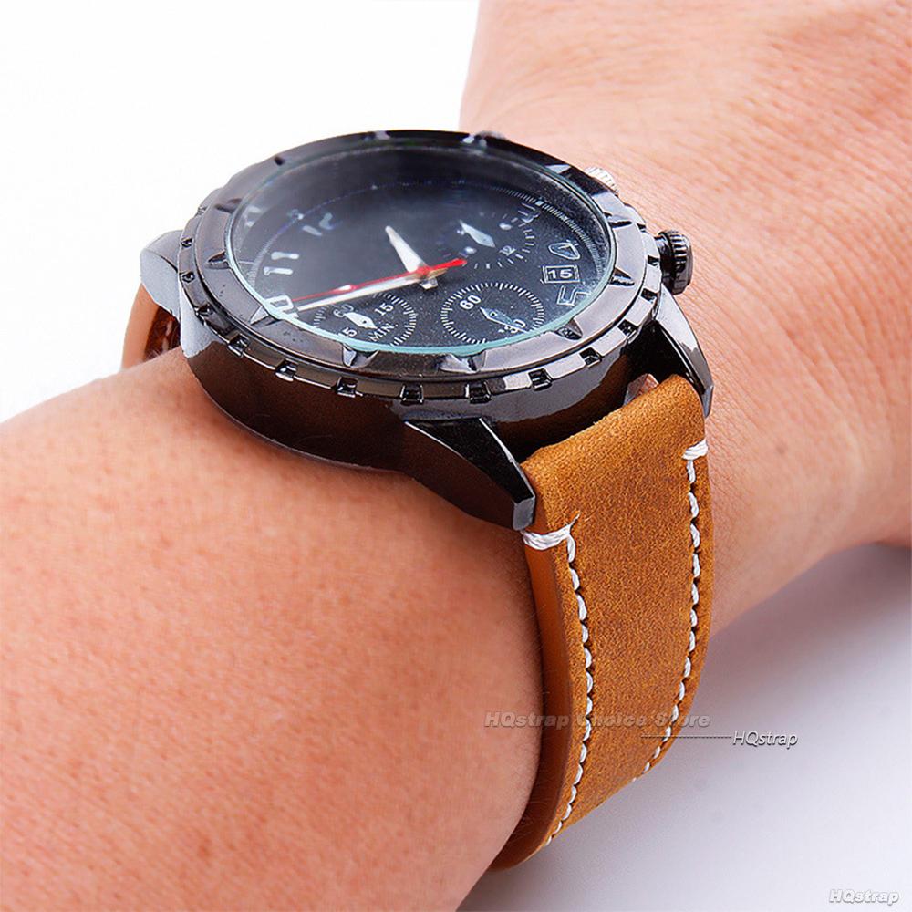 Vintage Leather Watchband for Seiko 18mm 20mm 22mm 24mm High Quality Retro Calf Leather Watch Strap Genuine Leather Bracelet
