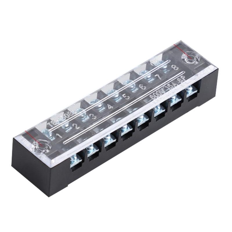 3/4/5/6/8 Position Fixed Wiring Board Double Row Strips Terminals Block Connector Cable Barrier Block Terminals Strips