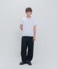 PSSHOPPER Semi-Crop Slub Vintage Short Sleeve T-Shirt [White]