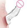 Erotic Realistic Penis Enlargement Sleeve Extender Extension Gay Cock Ring Condom Delay Ejaculation Adult Sex Toys for Men