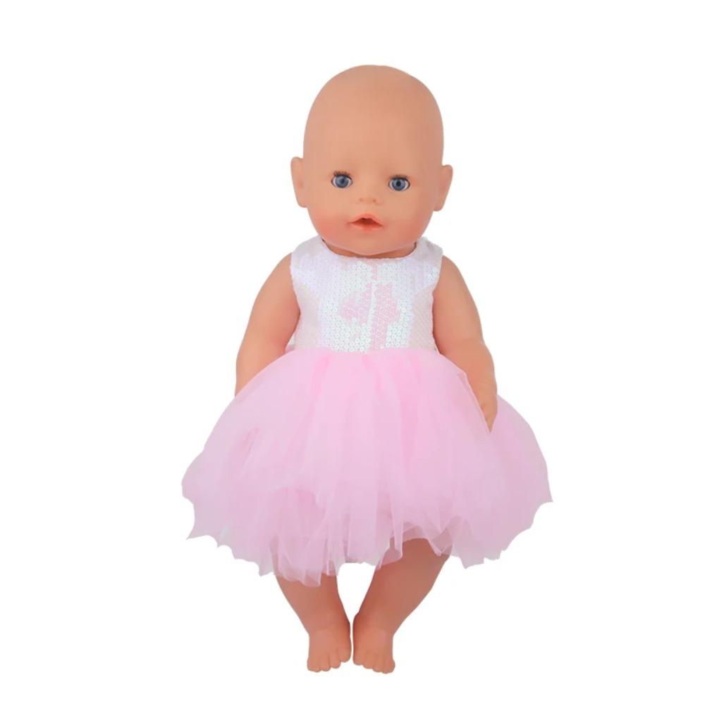 Bambola Americana da 18 Pollici per Bambina Gonna con Paillettes Vestiti Mini Vestito Scintillante Carino per Bambino da 43 cm Neonato, OG, Accessori per Bambole Fai da Te Giocattolo