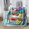 Alice in Wonderland Cartoon Print Plush Blanket, Extra Large Size, Warm and Comfortable, Suitable for Bed and Sofa Decoration.