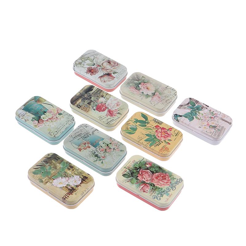 Vintage Flowers Tin Box Sealed Jar Packing Boxes Jewelry Candy Box For Party