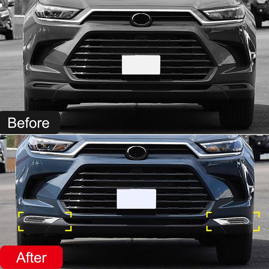 Pour Toyota Grand Highlander 2023-2025 ABS Chrome Cache-antibrouillard avant Garniture 2 pièces Accessoires de voiture