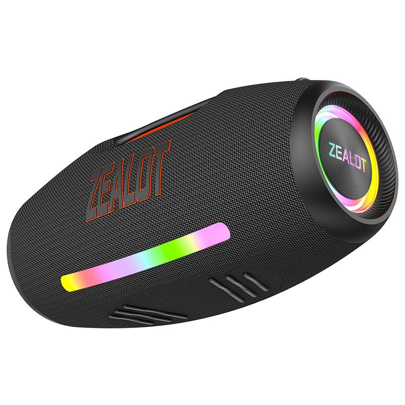 OEM High Power RGB LED Lighting Speaker Wireless USB Home Karaoke Aux Speaker Communication Pair ZEALOT S89