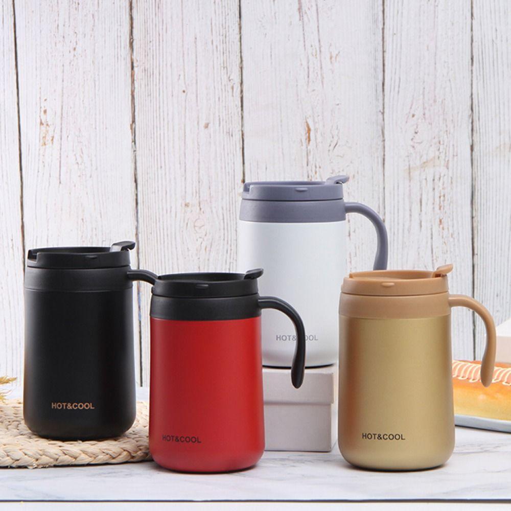 500ML Insulated Coffee Mug Double-Walled Vacuum Thermal Cup Insulated Drinking Cup  Home Use
