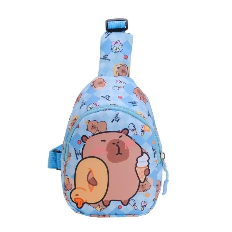 Cartoon Cute Capybara Printed Children Shoulder Bag Chest Pack For Use Outdoor
