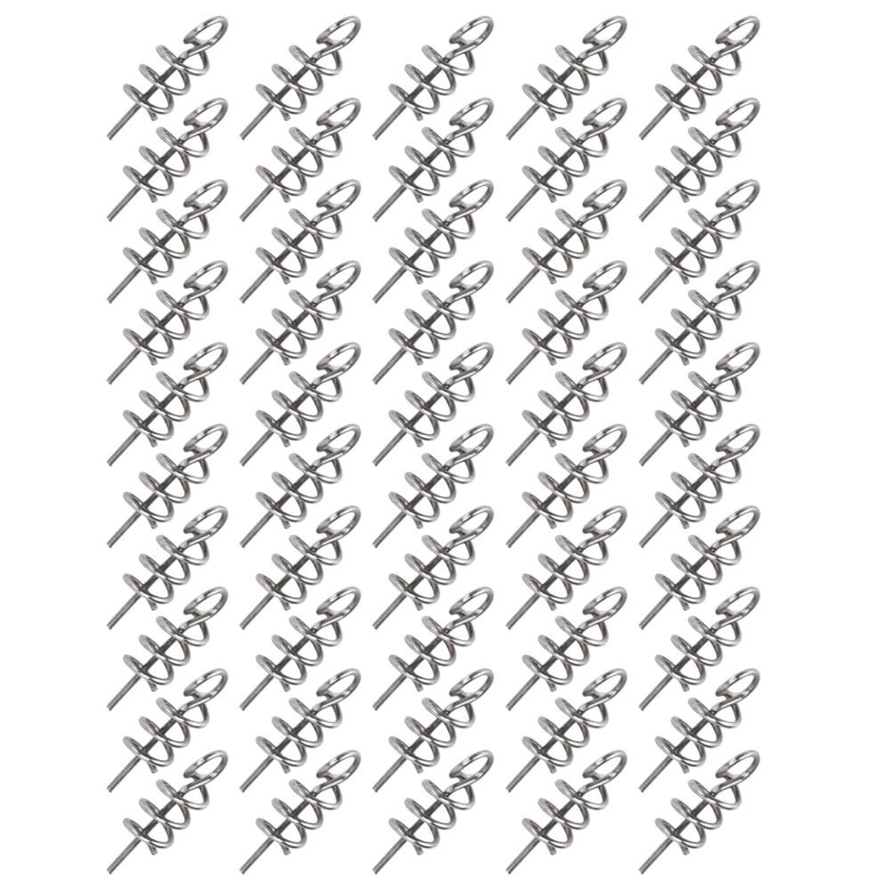 200PCS 15mm Length Fishing Twist Lock Pins Silver Fishing Bait Spring Lock Saltwater Fishing