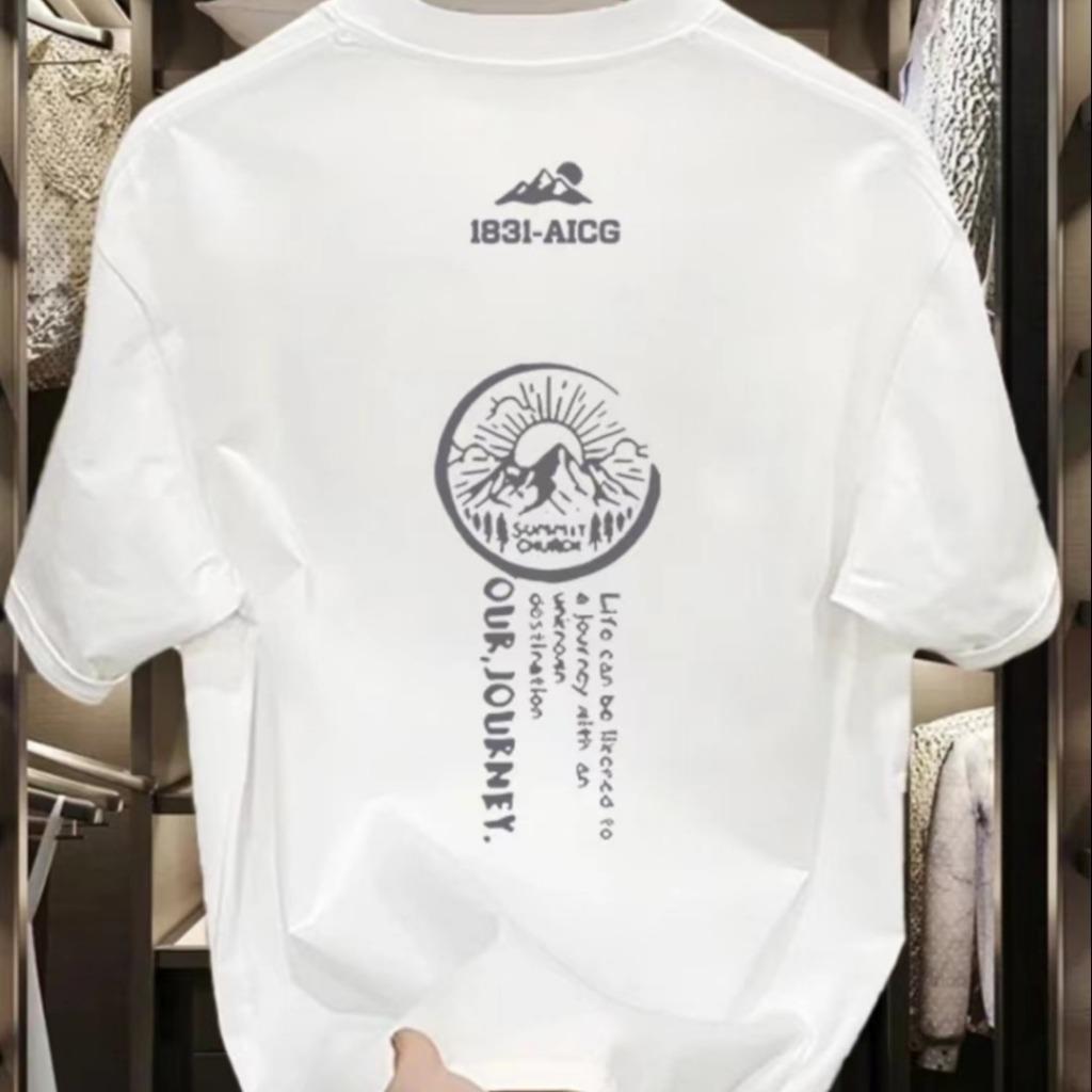 

Летняя свободная футболка с принтом INS Fashion Trend для мужчин с коротким рукавом и круглым вырезом, одежда для пар, черная/белая XXS-6XL XL