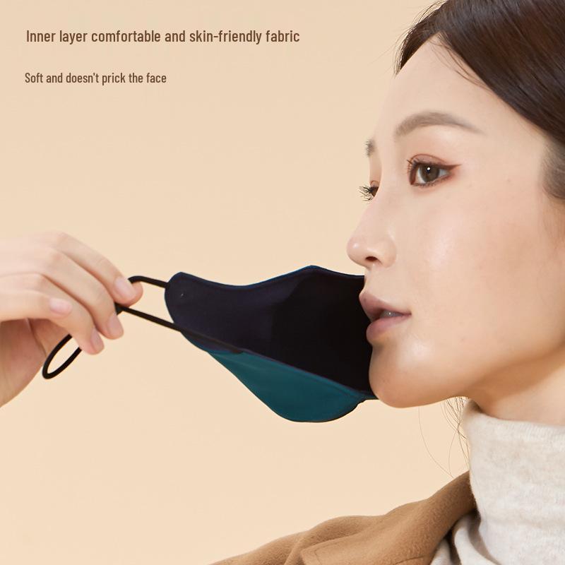 Women's Winter Silk Warm Mask with Velvet Lining, Breathable and Windproof, Eye Corner Protection Face Cover