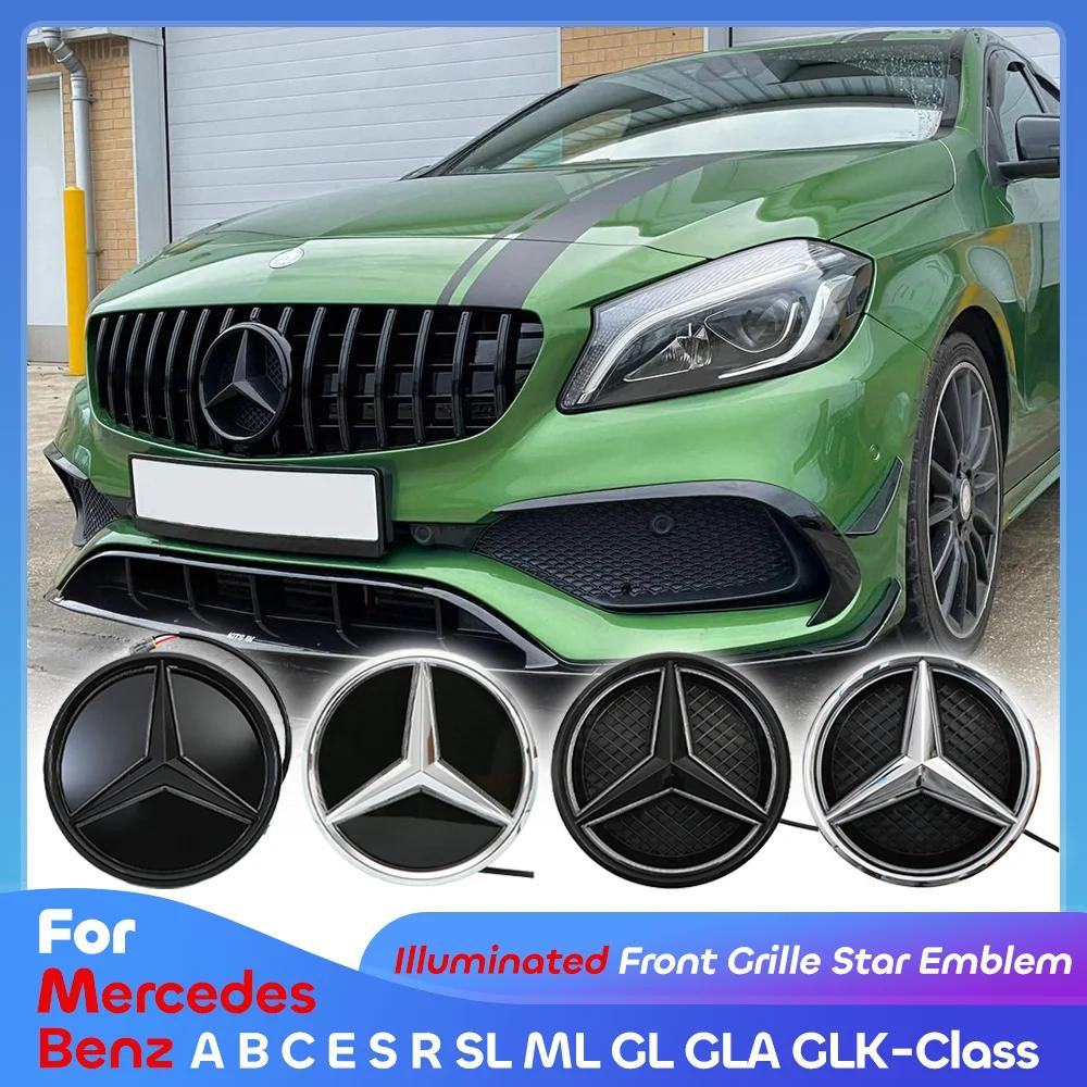 Auto Frontstoßstange Kühlergrill Stern Abzeichen Emblem Für Mercedes Benz W246 B180 B200 B250 3D Spiegeloberfläche Stil LED Logo Emblem