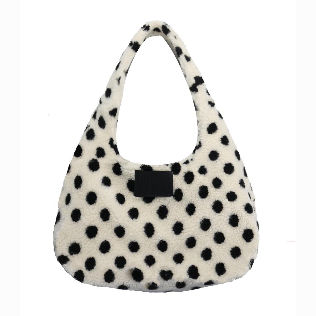 Sio Dot Fluffy Shoulder Bag [Ivory]