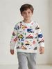 Boys' Autumn Construction Vehicle Hoodie - European & American Style, Round Neck Base Layer