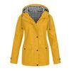 VEZFAA Damenmode Casual Plaid Print Herbst Winter Langarm Kapuzenjacken & Mäntel
