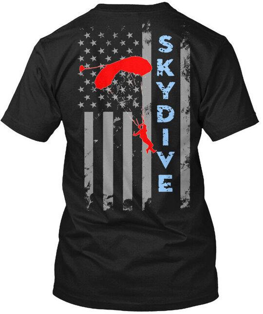 Skydive Flag - T-Shirt Made in the USA Size S to 5XL Unisex T-Shirt XXXL