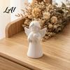 French Country Room Decoration 3D Printed Angel Heart Statue White Resin Praying Figurine for Tabletop Ornament Photography Living Bedroom,