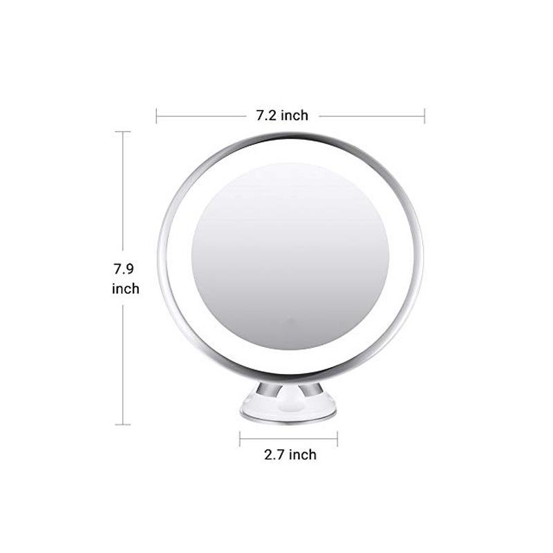 LED Wall-Mounted 360° Folding Makeup Mirror with Light & 10x Magnification White Light 10x