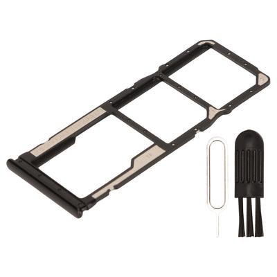 SIM kortelės lizdo dėklo pakeitimas SIM kortelės lizdo laikiklis Xiaomi for Redmi Note 8 telefonui Juodas