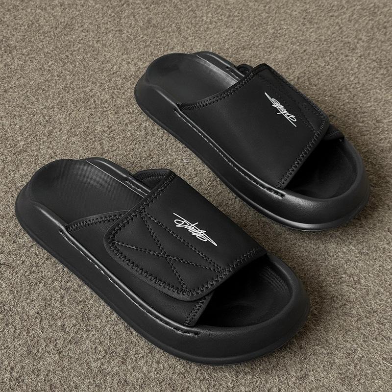 Hausschuhe Herren Sommerbekleidung Internet-Berühmtheit High-End Plateau-Hausschuhe Outdoor Casual Rutschfeste Sandalen 471288 schwarz-J