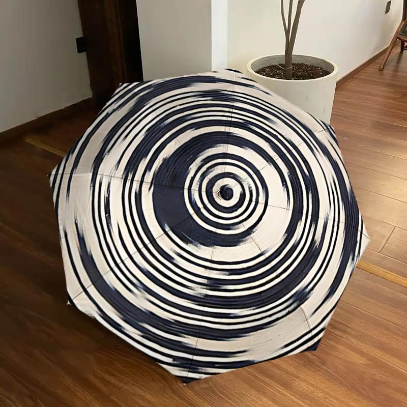 

Hypnotic Spiral Pattern Automatic Opening/Closing Umbrella with Portable Tri Fold Design,8 Bone Iron Frame Outdoor Umbrella,Ideal Gift for