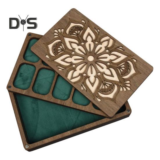 Tavă de sortare a mărgele cu capac magnetic Cutie de depozitare pentru mărgele rezistentă Accesorii din lemn pentru sortare Container organizator