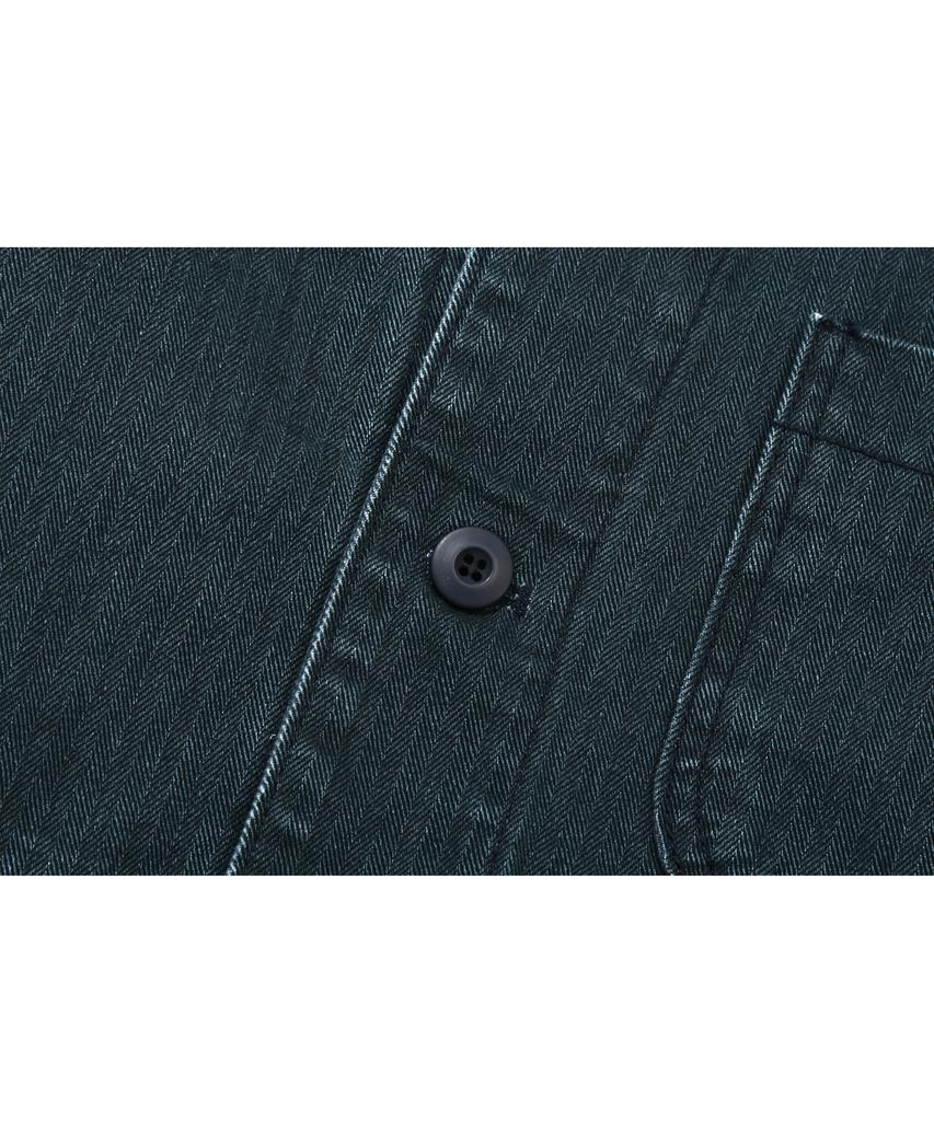 BASEMOMENT Herringbone Washed French Work Jacket Washed Navy