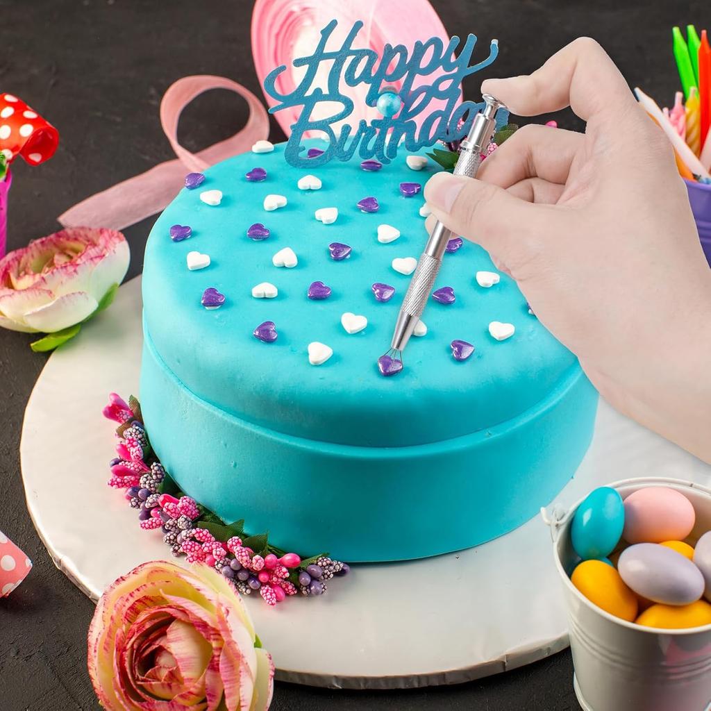 3 PCS Cake Decorating Tools Set, 4 Claws Pearl Grabber Claw Pen Piercing Ball Bead Holder Stainless Steel Cake Tweezer Alloy Sprinkles Tool Set for