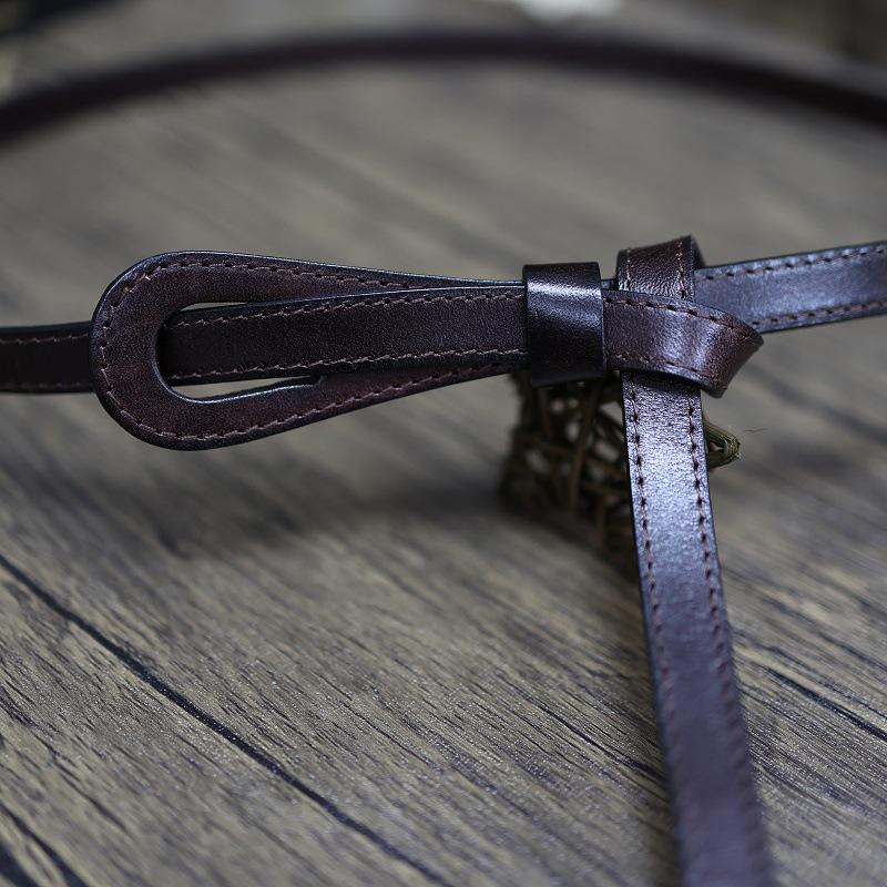 Cintura estiva da donna con nodo - Accessorio in vera pelle per stringere la vita, per abiti, gonne e maglioni