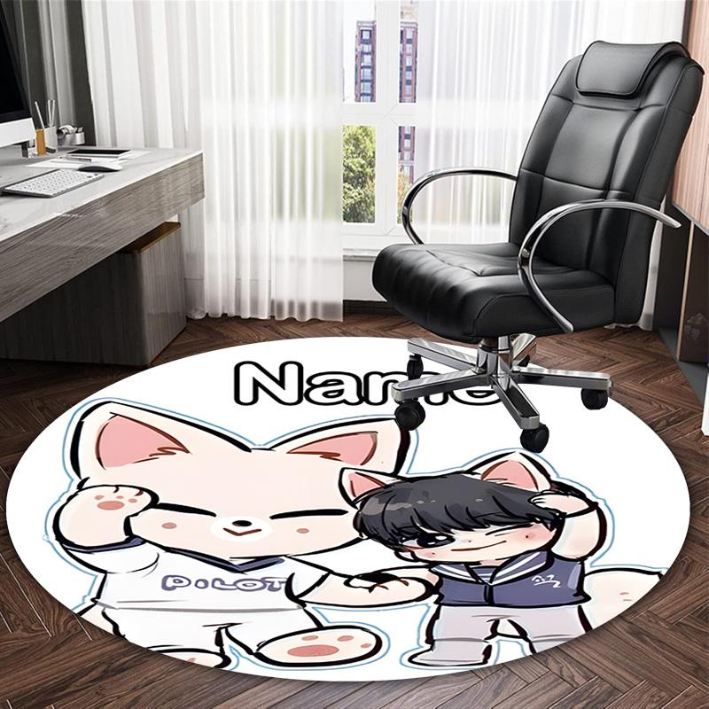 Customizable K-Kpop Team1 Round Non-Slip Carpet - Ideal for Garden, Picnic, Office, Perfect for Decoration, Suitable For All Seasons