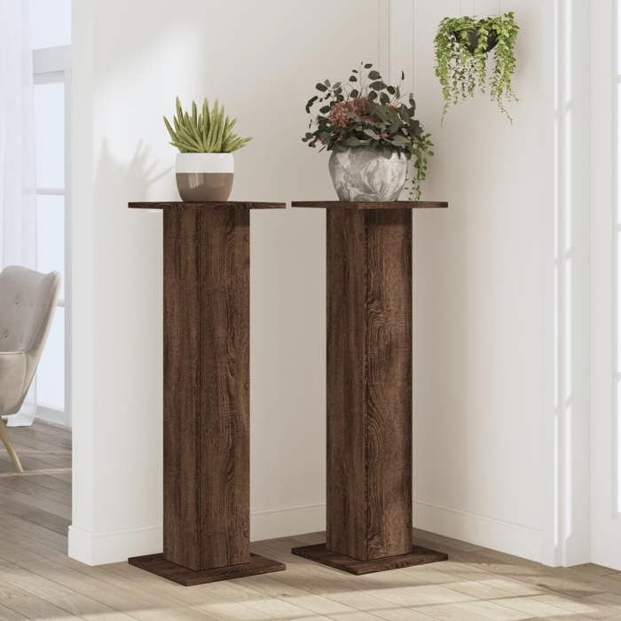 VidaXL Plant Stands 2 Pcs Brown Oak Engineered Wood, Flower Stand, Pot Stand, Plant Support 3307879